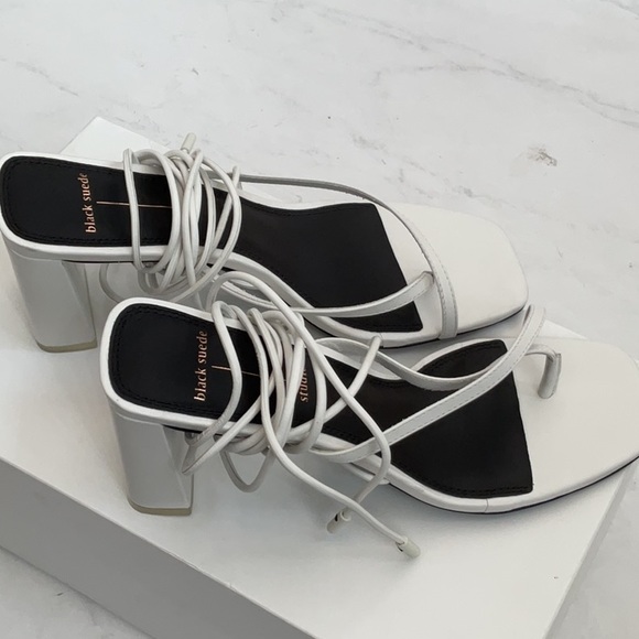 Black Suede Studio Delilah Sandal in White, Size: 8 - Picture 8 of 9